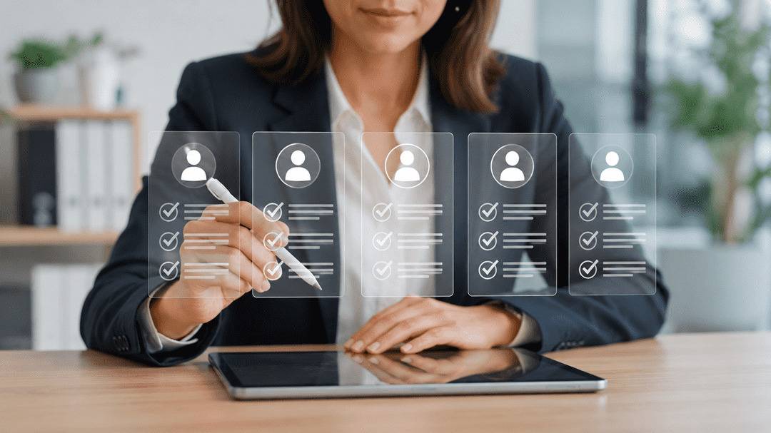 Responsabile HR seleziona i candidati durante il processo di recruiting